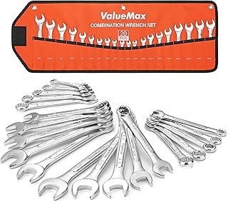 ValueMax Mechanics Wrench Set Metric and Standard, 20PCS Complete Combination Wr