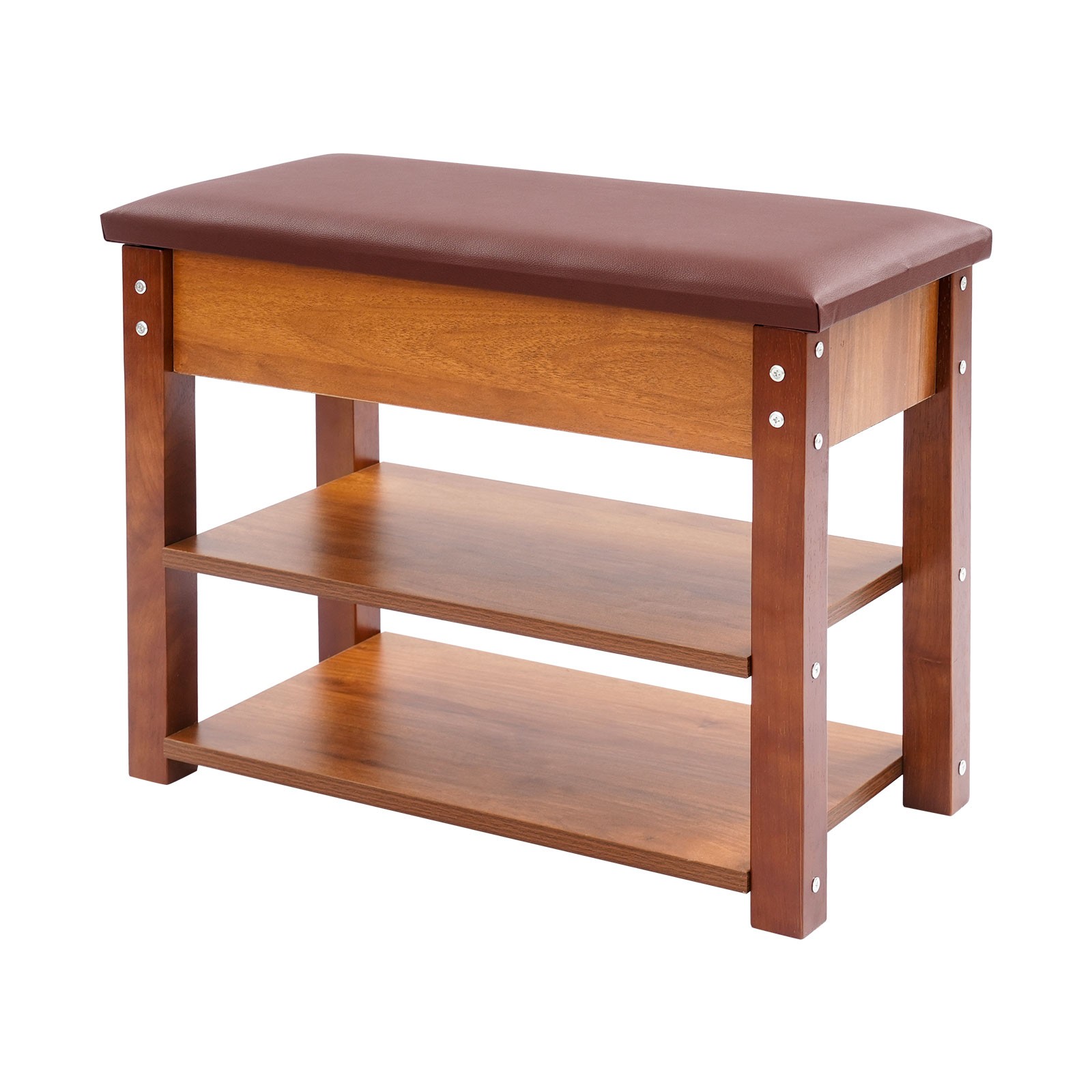 2-Tier Brown Shoe Bench Entryway Shoe Storage Bench Shoe Storage Bench ?