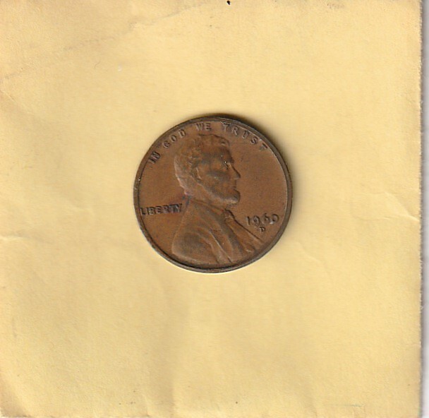 U.S. 1c 1960 D -- Small Date -- Filled / Skirted R in Liberty - FIlled 6 in Date