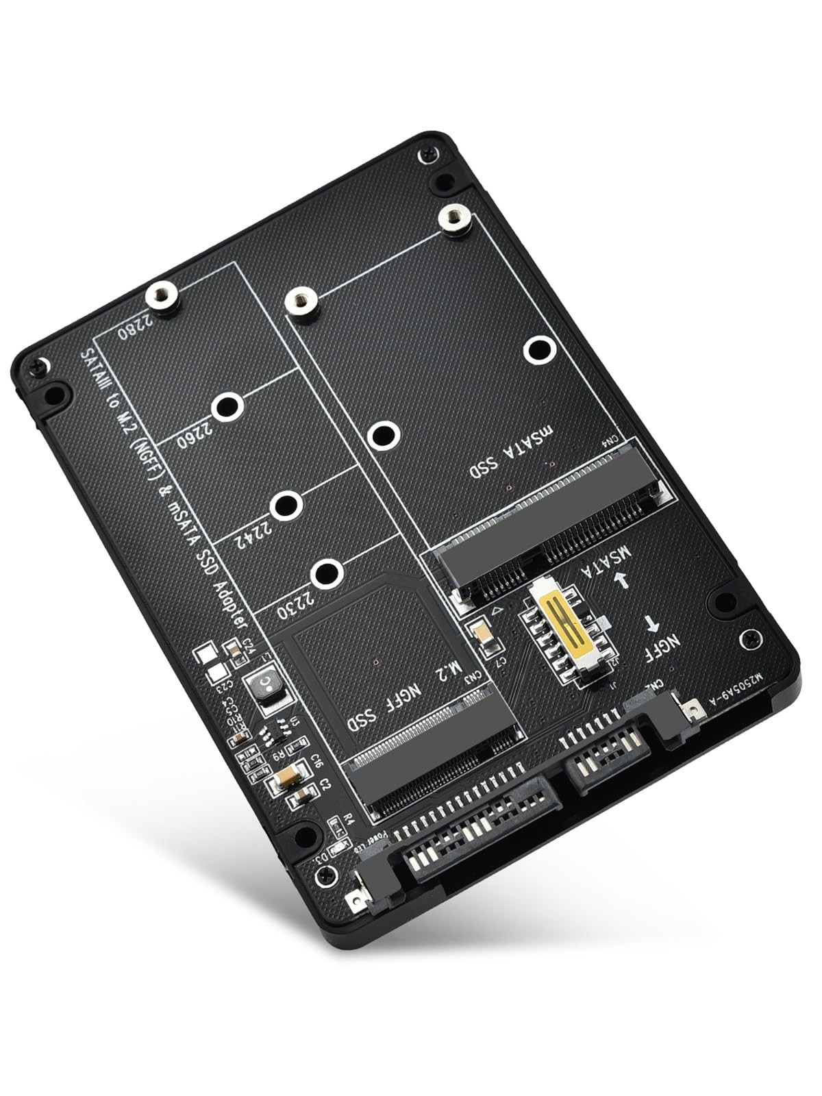 ELUTENG M.2 to SATA Adapter - 2 in 1 Converter for MSATA/M.2 NGFF SSD Black