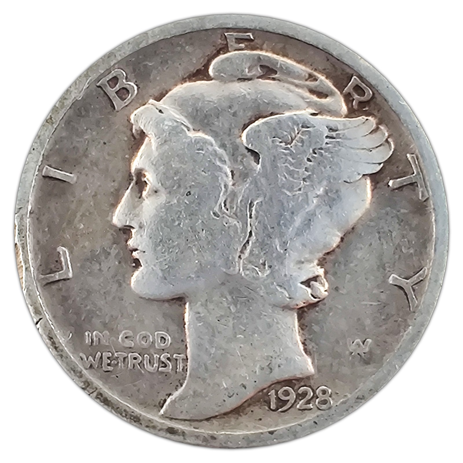 1928-P Mercury Dime VG Very Good 90% Silver