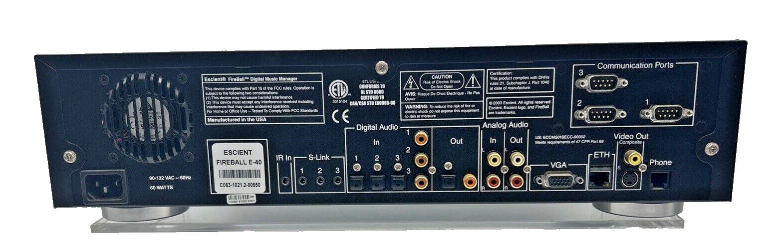 ESCIENT Fireball E-40 Digital Music Manager with Remote