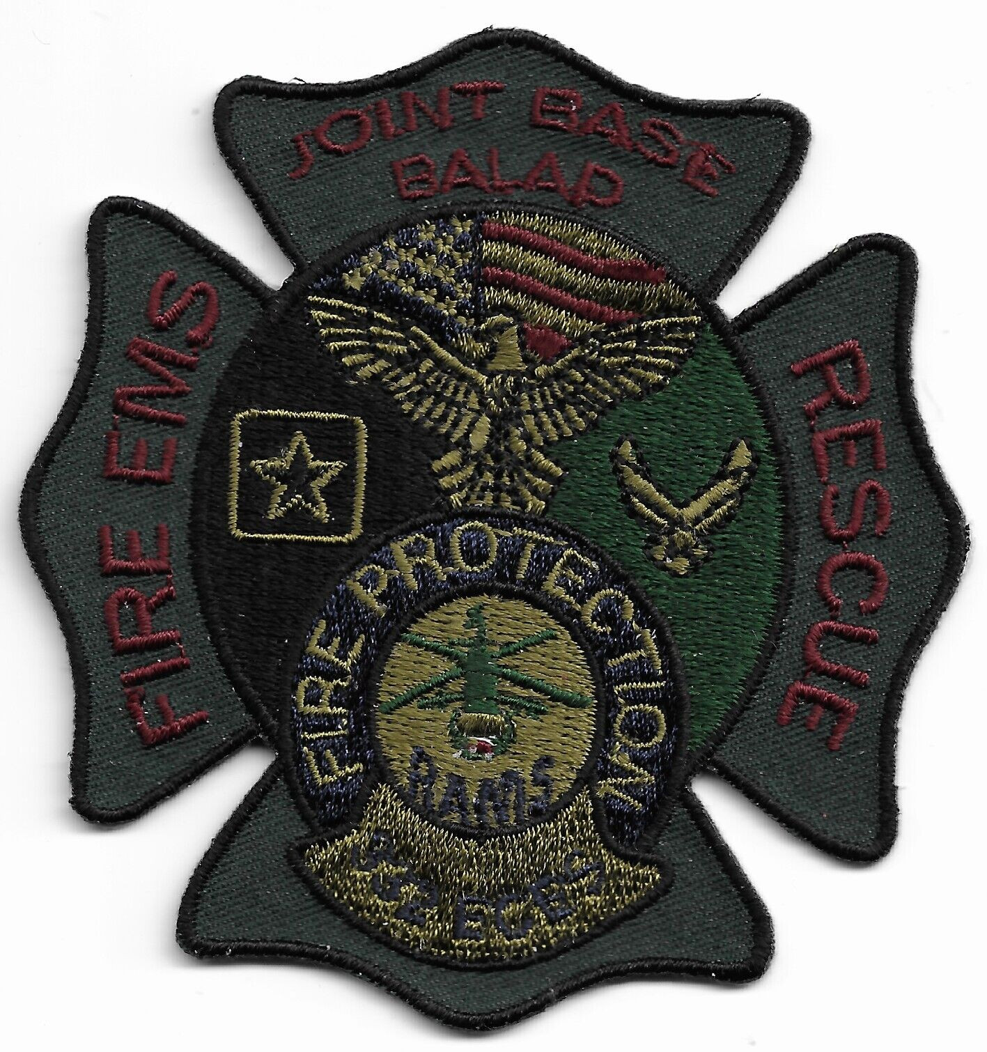 Iraq -Joint Base Balad 332 ECES-RAMS Fire Solid Green (3.25" x 3.5") fire patch