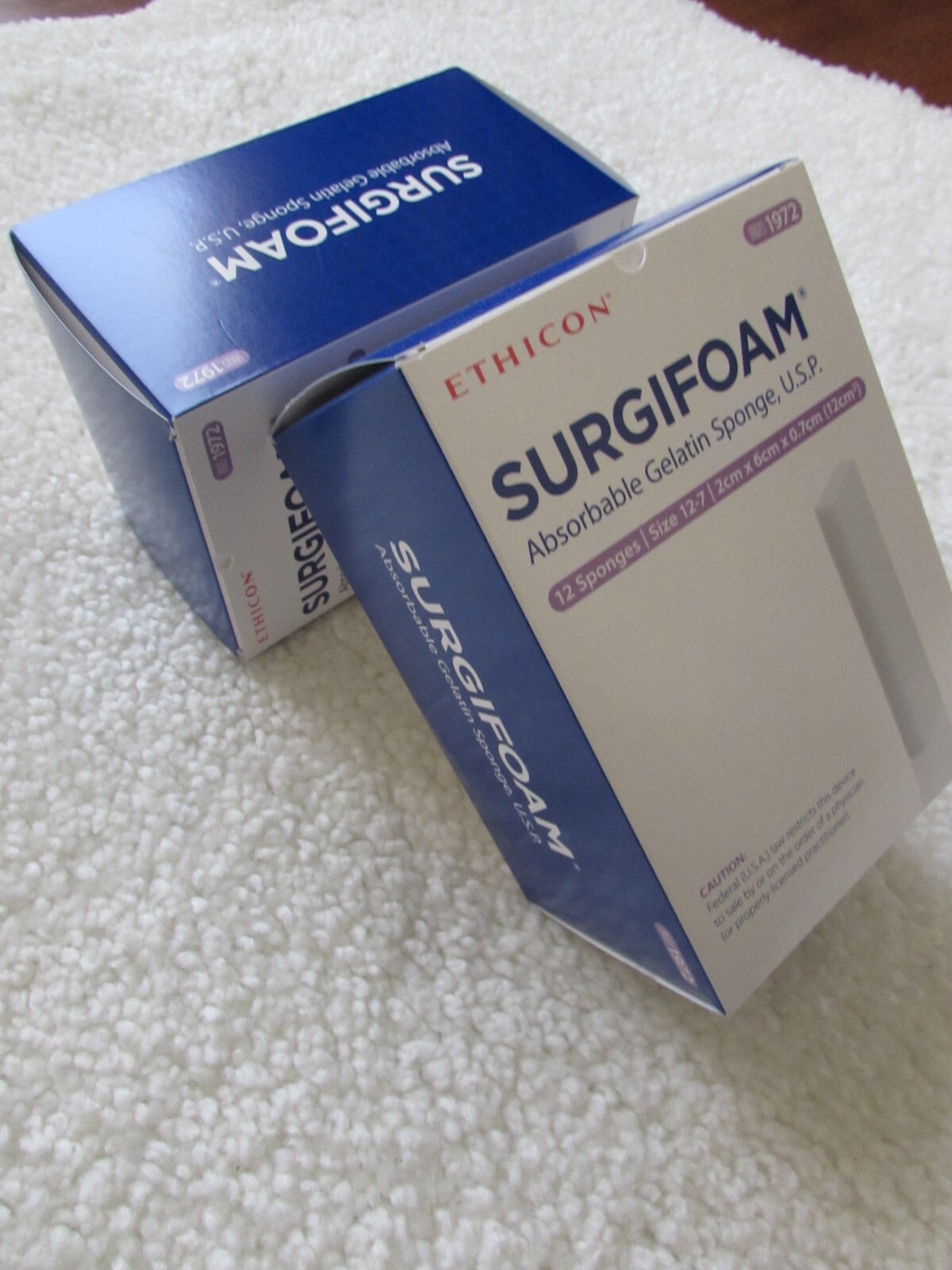 12 Surgifoam Absorbable Gelatin Sponge/stops bleeding 2 Cm X 6 Cm X 0.7 Cm ~2030
