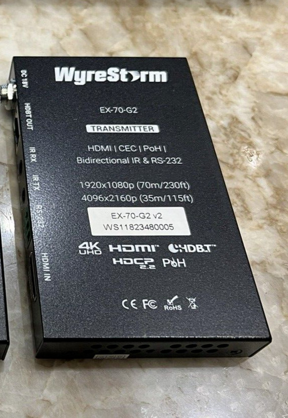 WyreStorm EX-70-G2 Transmitter HDMI CEC PoH Bidirectional IR RS-232 E-7
