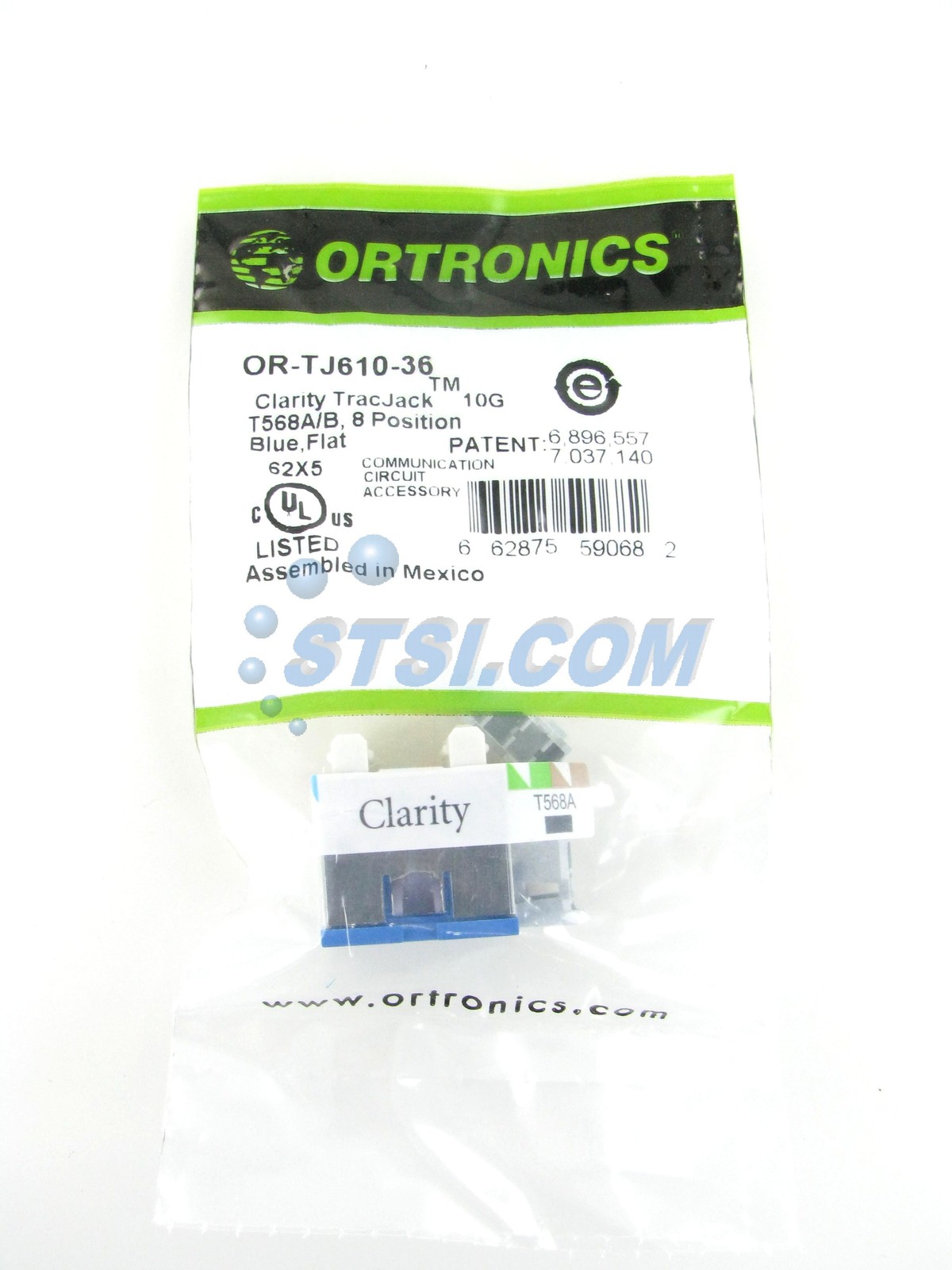 Ortronics OR-TJ610-36 Clarity TracJack Cat6a 10G Jack, Dark Blue ~STSI