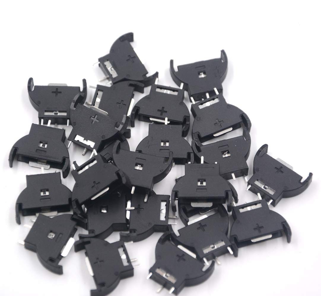 LampVPath (Pack of 25 CR2032 Battery Holder, Coin Cell Button Socket Holder...
