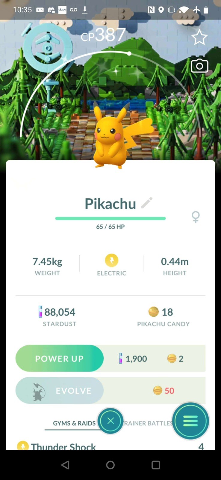 Shiny Pikachu LEGO Stamp Rally Background  - Pokémon Trade Go 