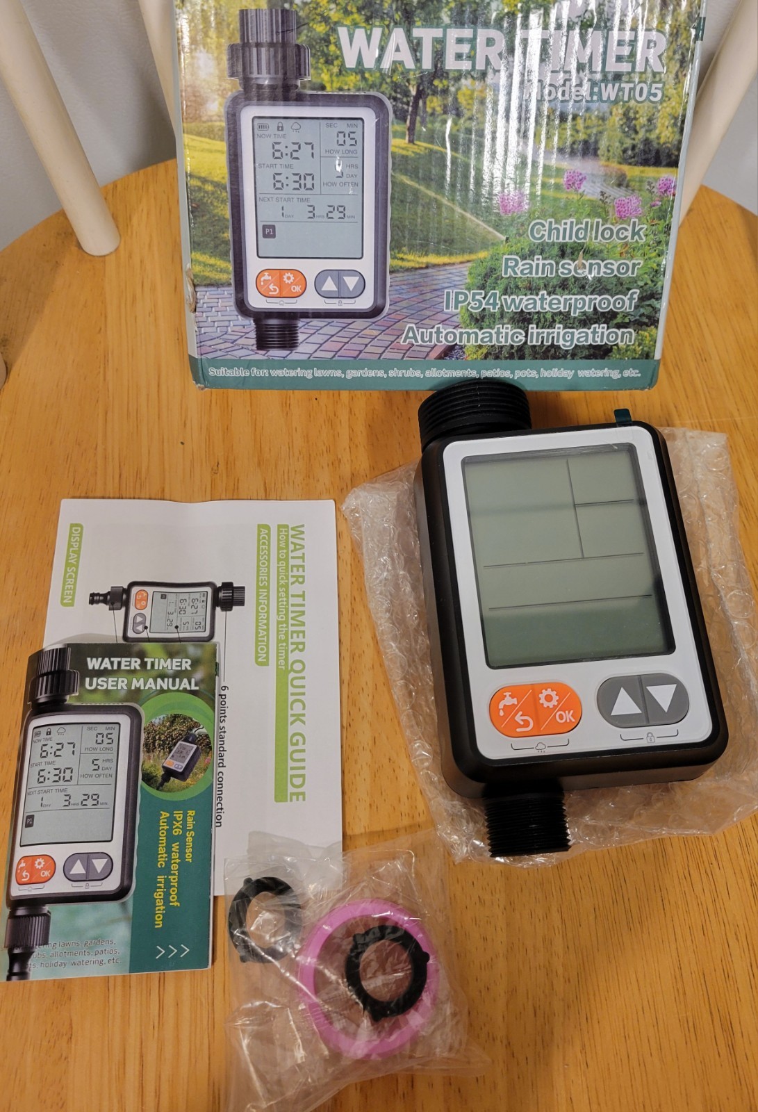 Sprinkler Timer for Garden Hose, 10 Programmable Water Timer with with Auto Rain