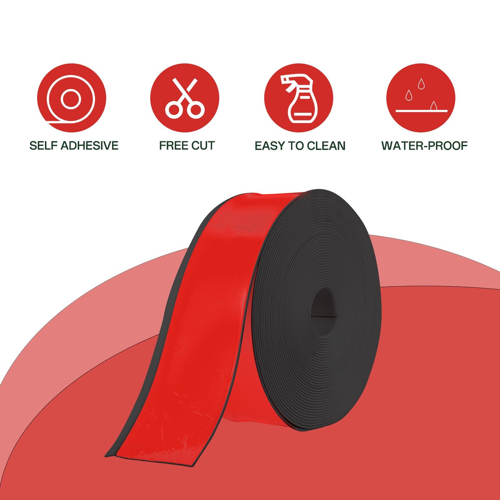 Vinyl Wall Base Baseboard Molding Trim 4"x 60FT Flexible Self Adhesive