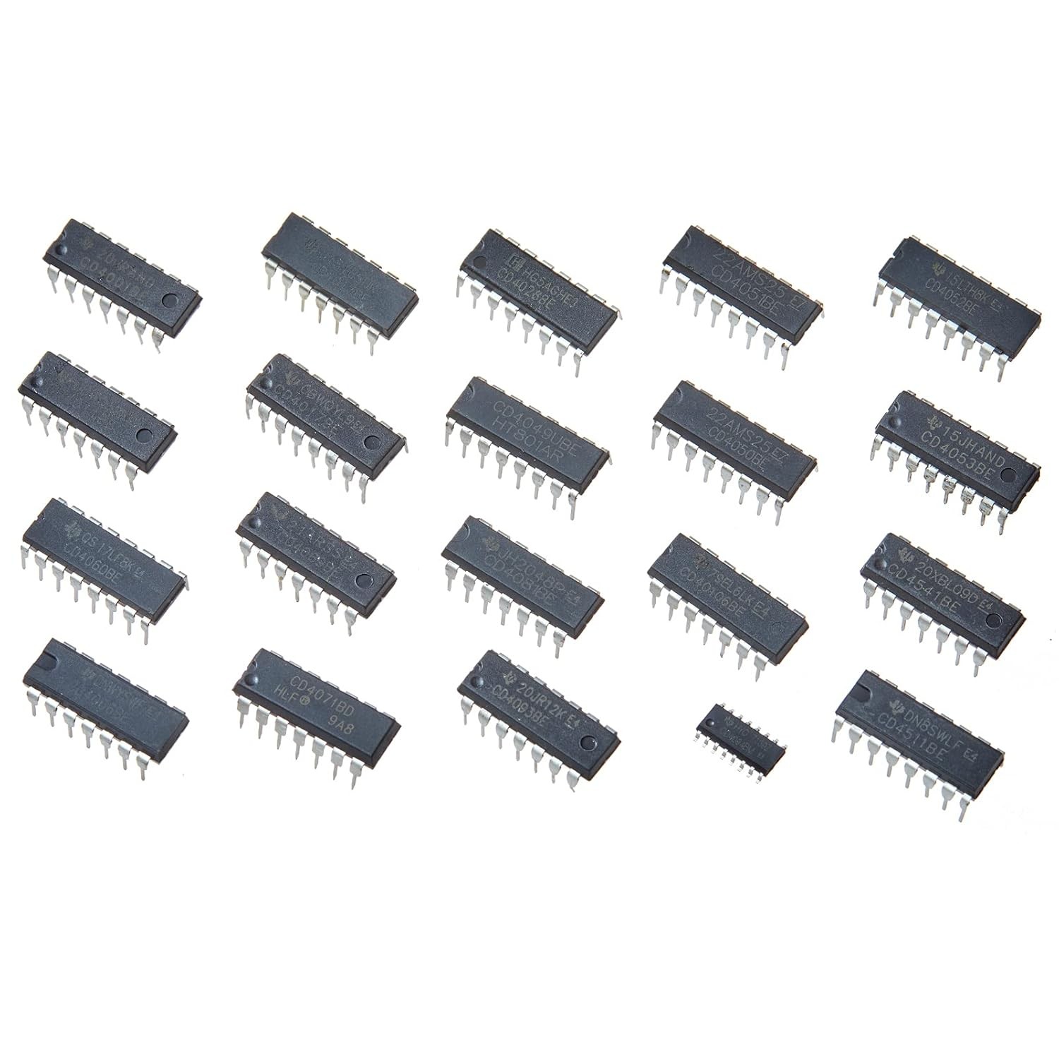 40 PCS 20 Types CDXX Series CMOS Logic IC Assortment Kit for Electronics