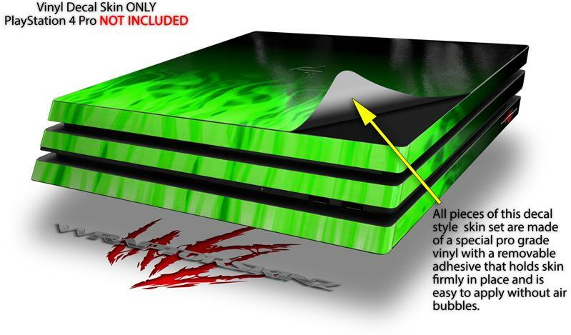 Skin for PS4 Pro Console Fire Green