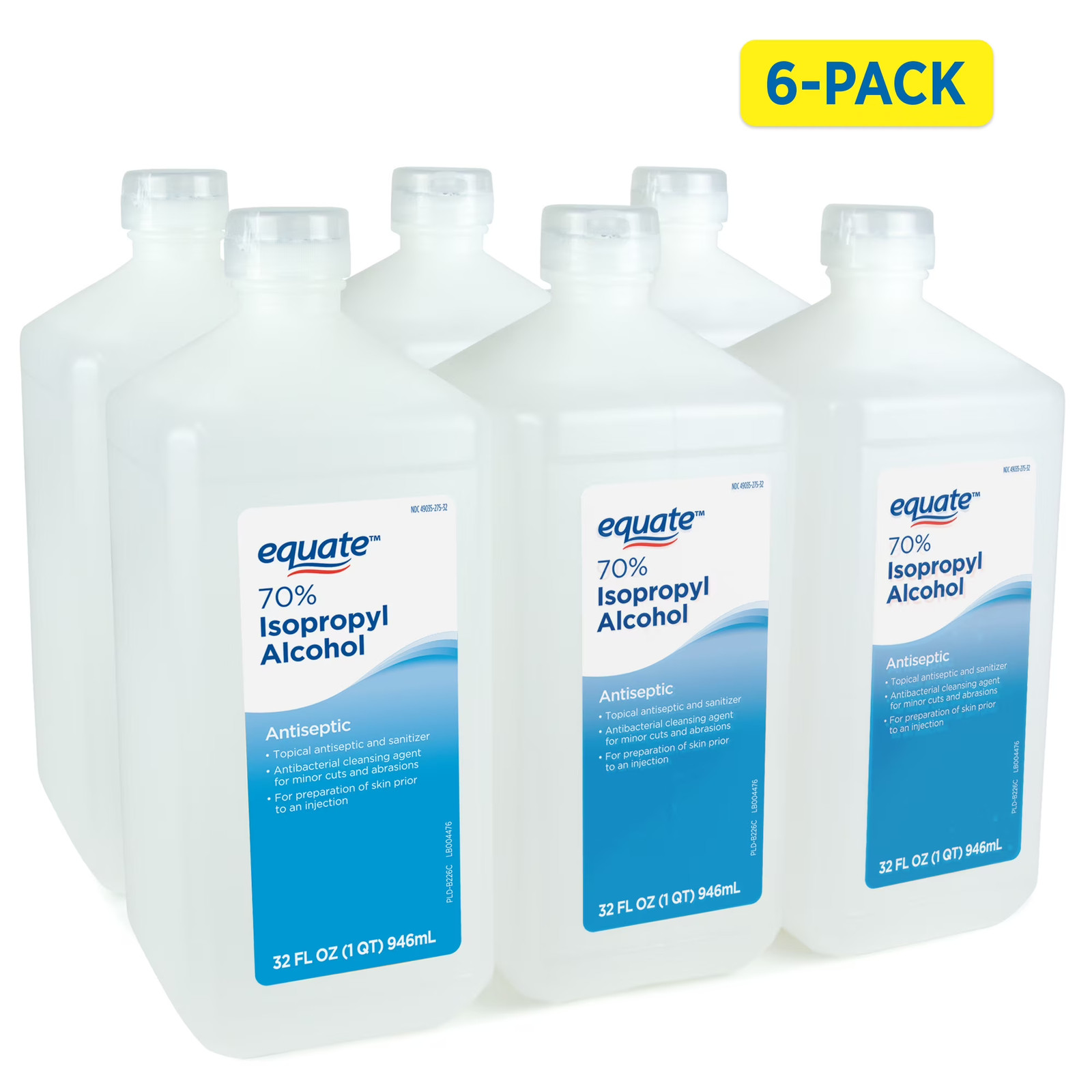 Isopropyl Alcohol Antiseptic Liquid 70 Percent 6 Pack