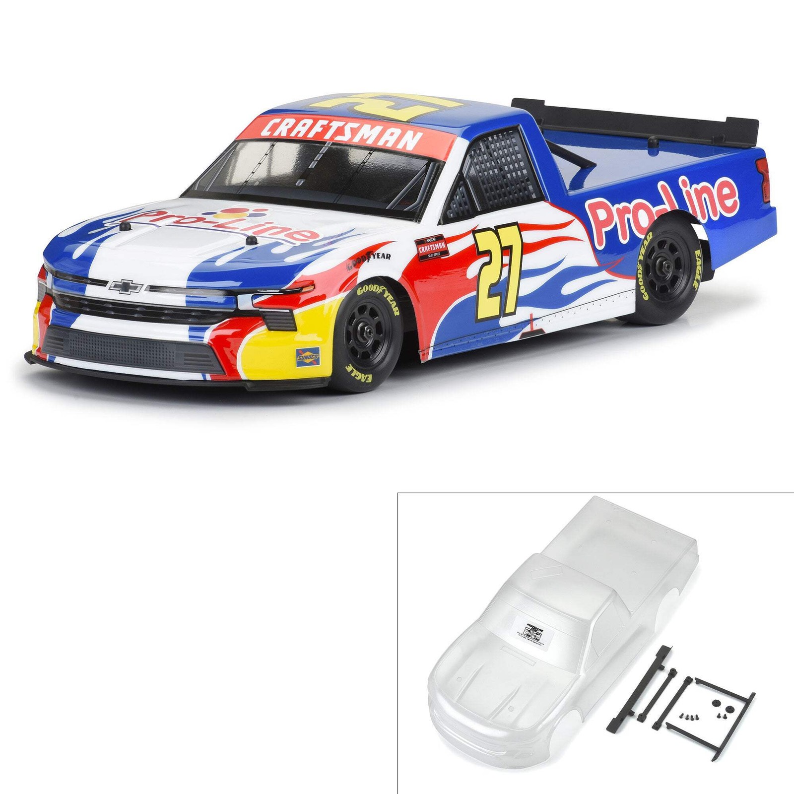 Proline PRO365300 1/12 Pre-Cut 2024 Chevy Silverado Truck Clear Body: Losi NASCA