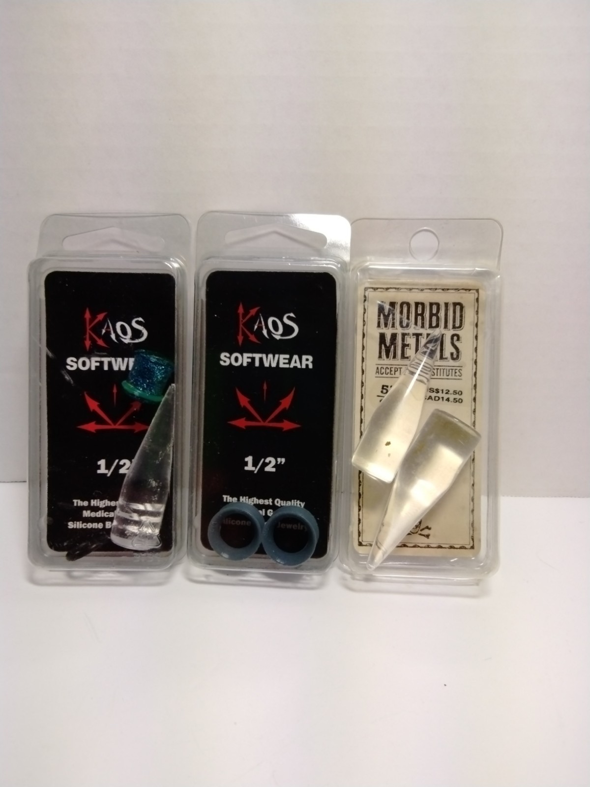 Kaos Soft Wesr Morrbid Metal Body Jewlery Lot 3 Pcs