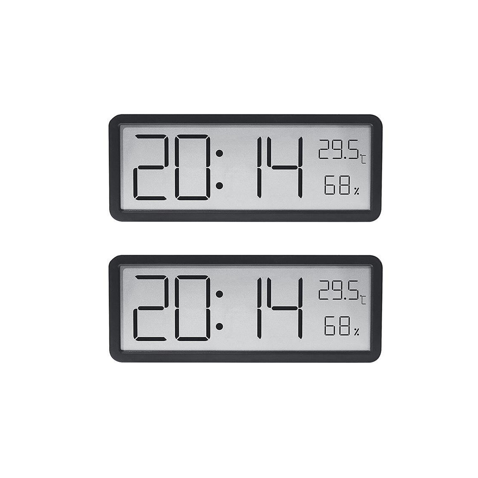Digital LED Wall Clock Alarm Humidity Temperature Display Desktop Clock Large