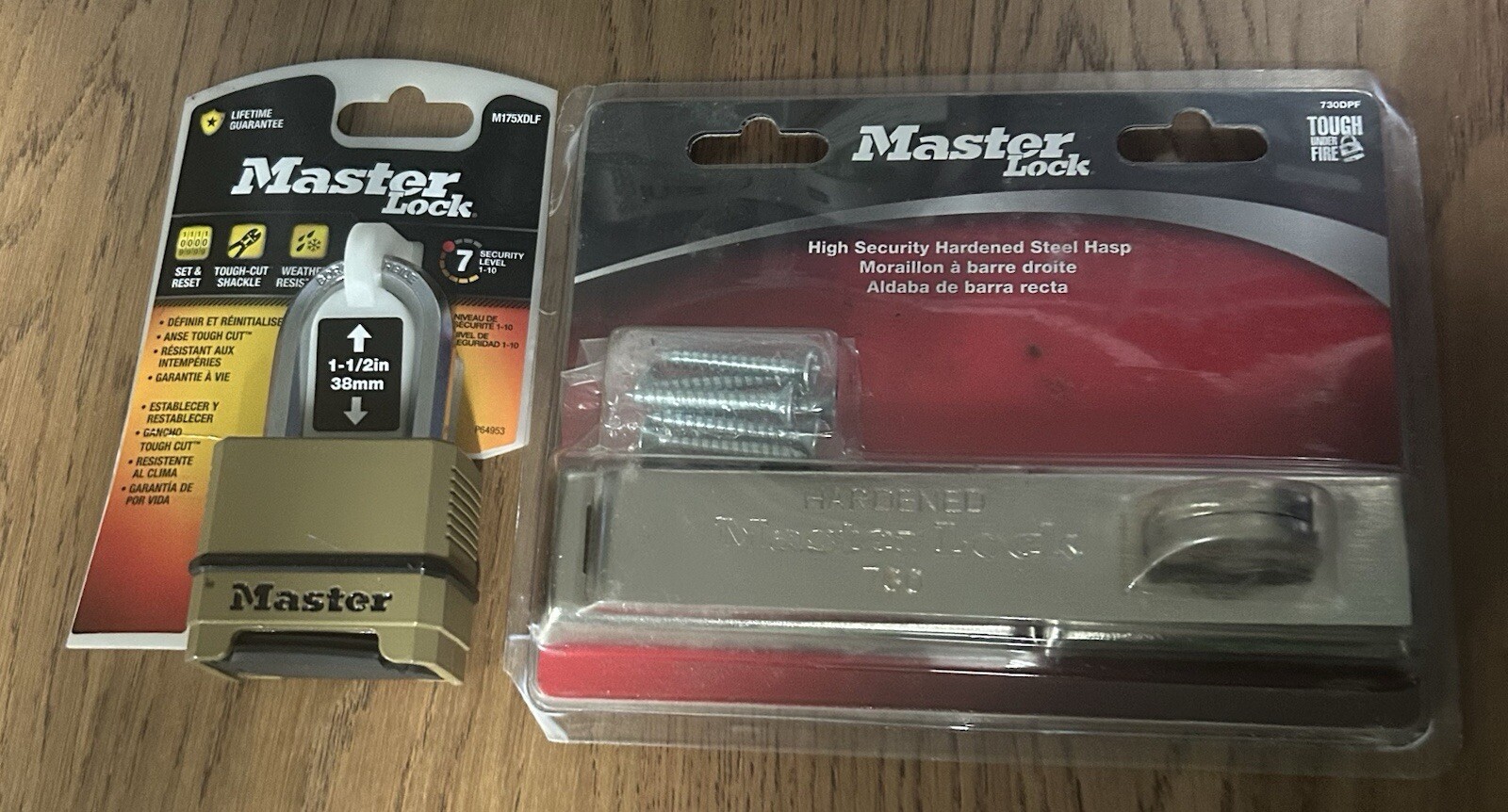 Master Lock Resettable Combination Lock Steel 1-1/2" M175XDLF & Bar Hasp
