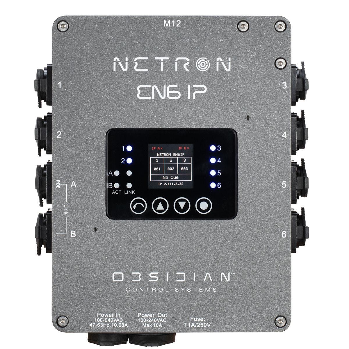 Obsidian Netron EN6 IP - IP66 6 x RJ45 Port Ethercon to DMX Node
