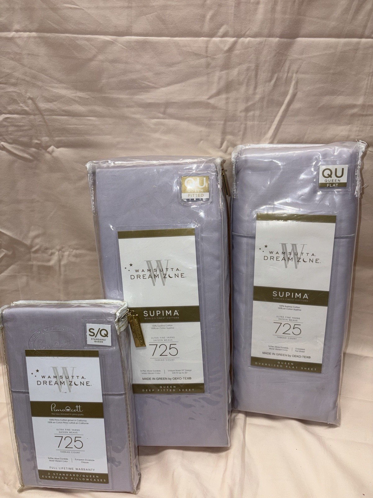 RARE BNWT WAMSUTTA DREAM ZONE 725 THREAD COUNT LAVENDER QUEEN SHEET SET