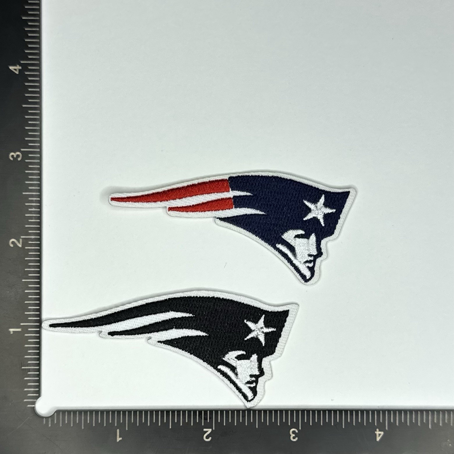 New England Patriots Black Iron/Sew On Embroidered Patch