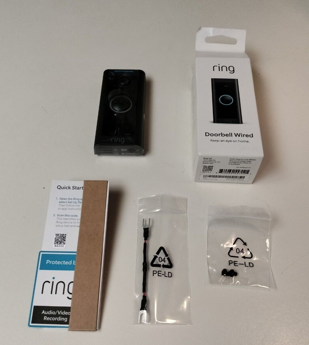 "NEW"!"GREAT PRICE"! 2021 Video Ring Doorbell Wired Model 5AT3T5, Black.