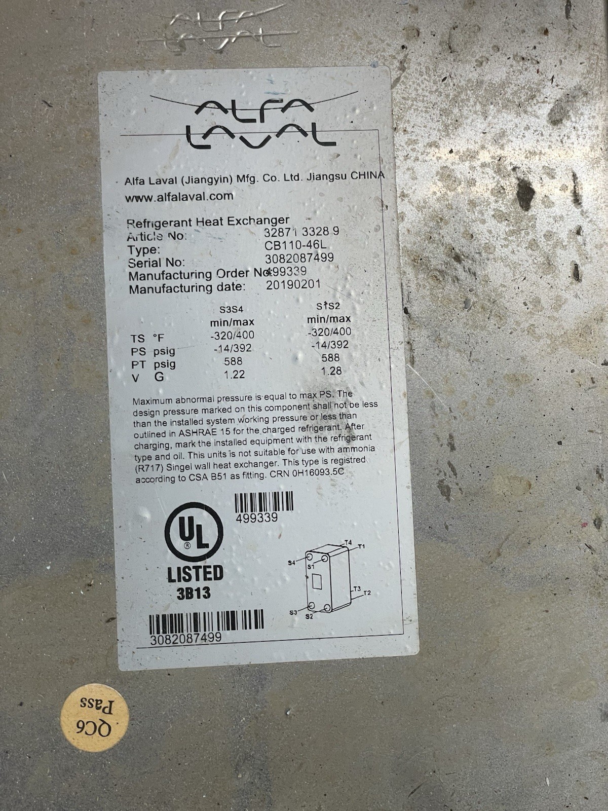 Alfa Laval CB110-46L Heat Exchanger