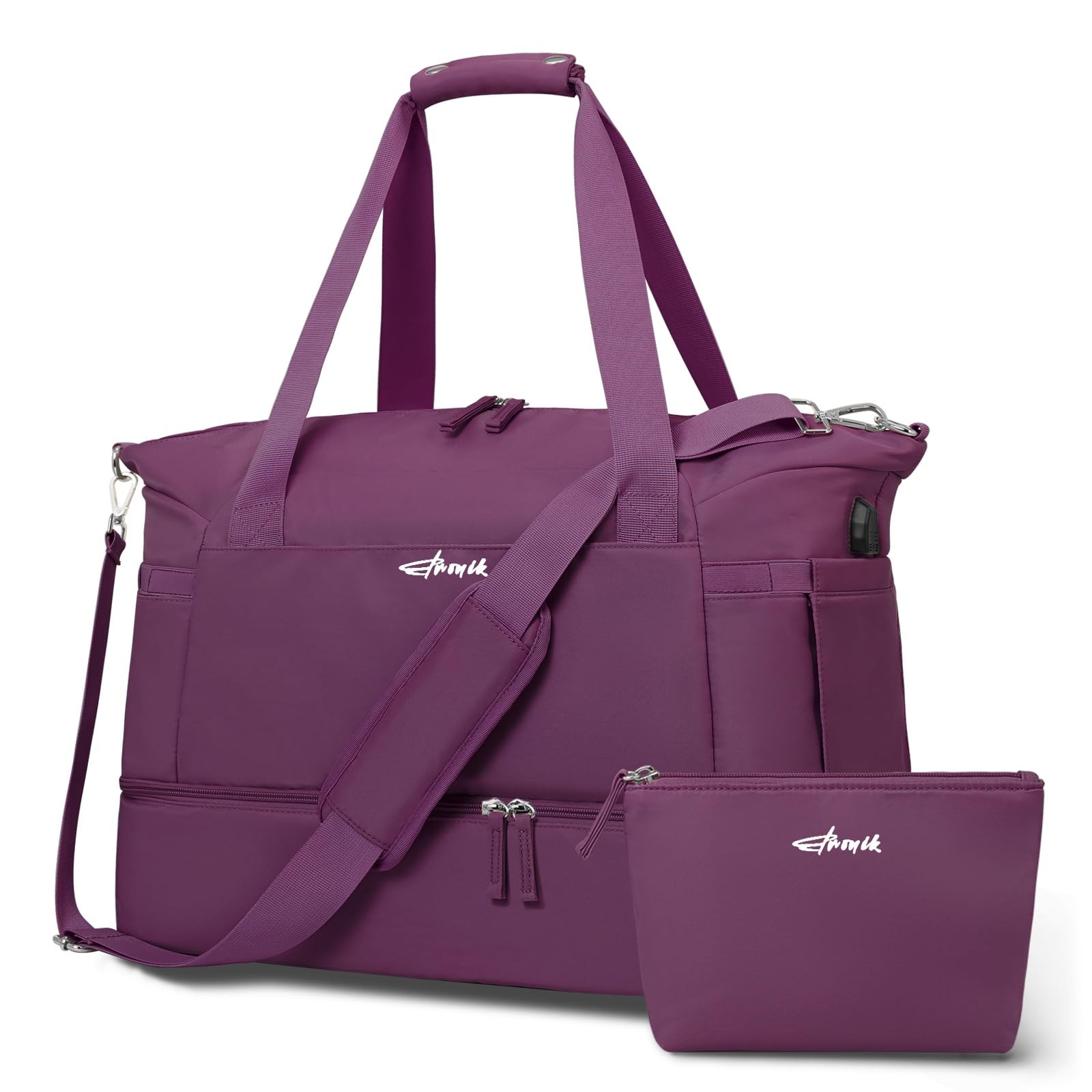 Gym Bag for Women, Personal Item Travel Bag with Shoes Compartment, Weekender...