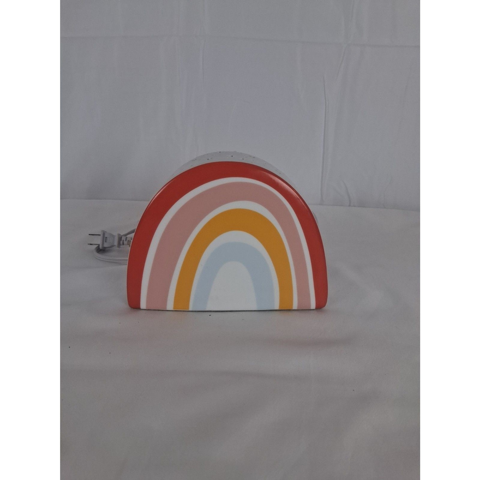 Rainbow Ceramic Night Light Lamp Star Cutout Nursery Kids Room Decor