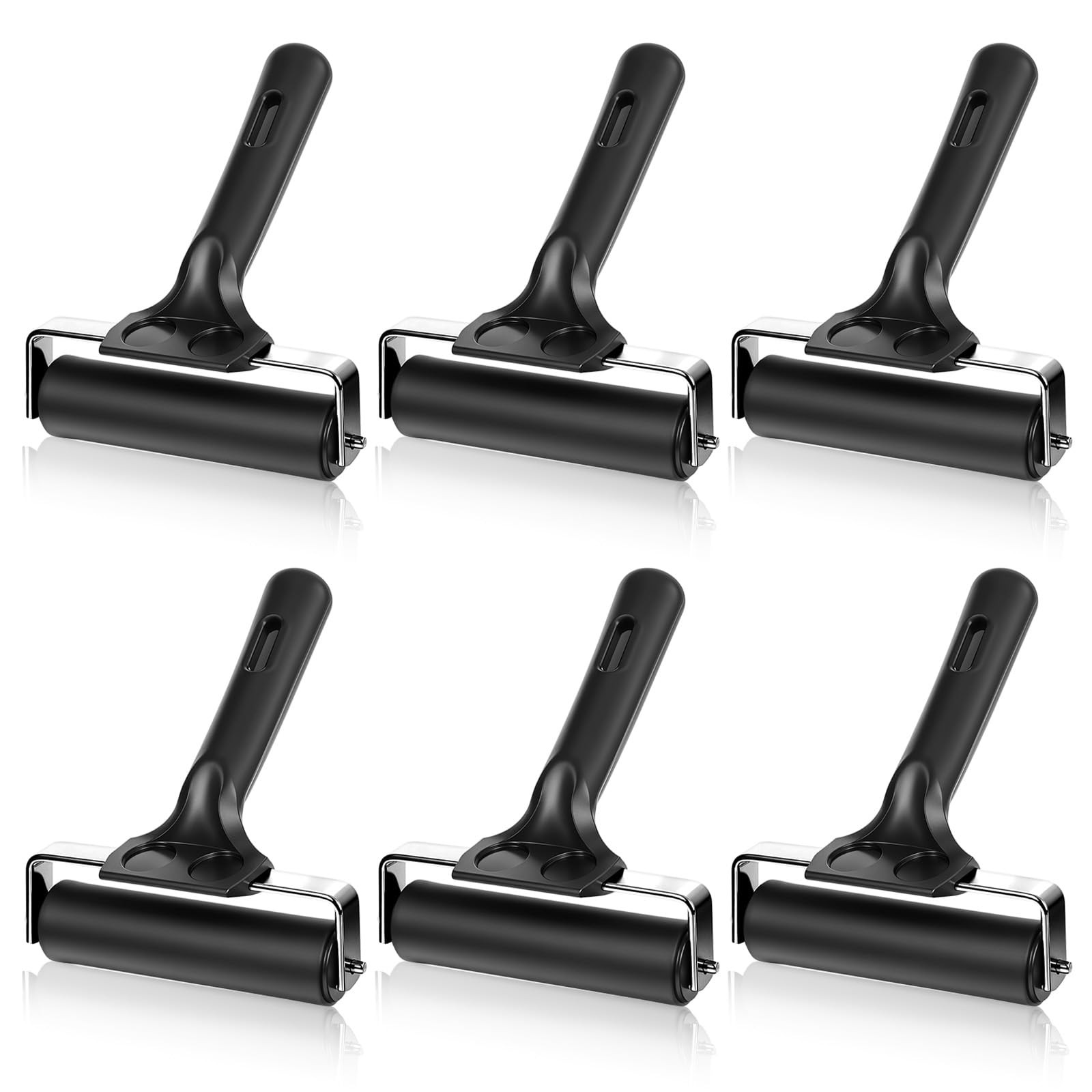6 Pcs 4Inch Rubber Brayer Roller for Printmaking, Crafting & Gluing – HeavyDu...