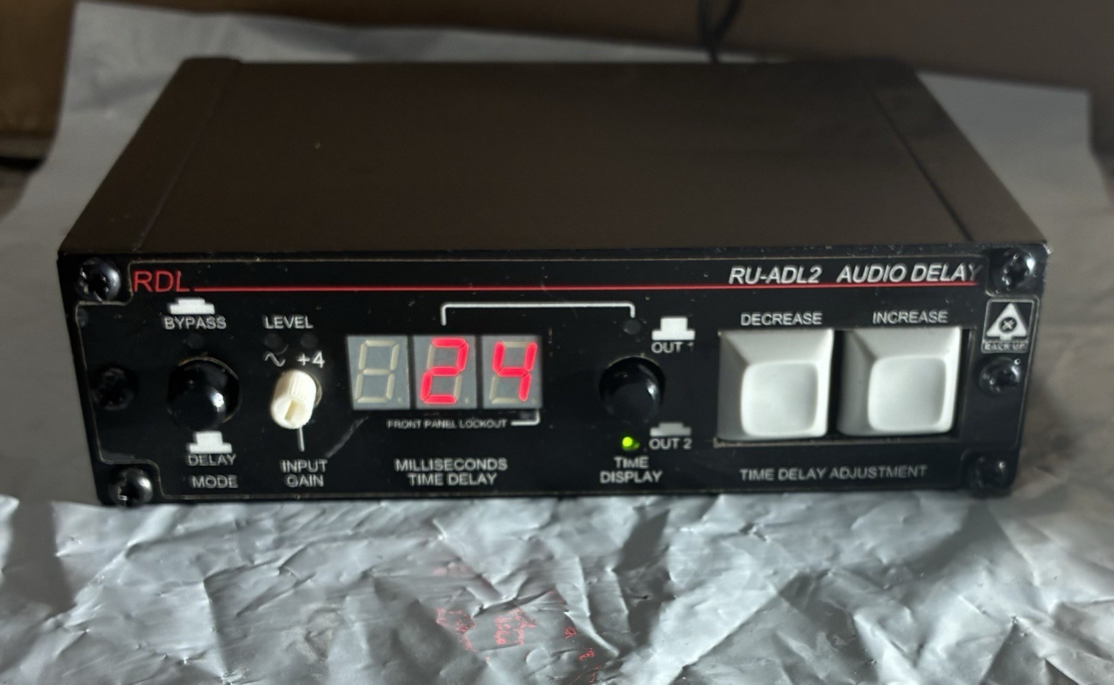 RDL RU-ADL2 Audio Delay Processor Time Delay Unit Tested No Power Supply