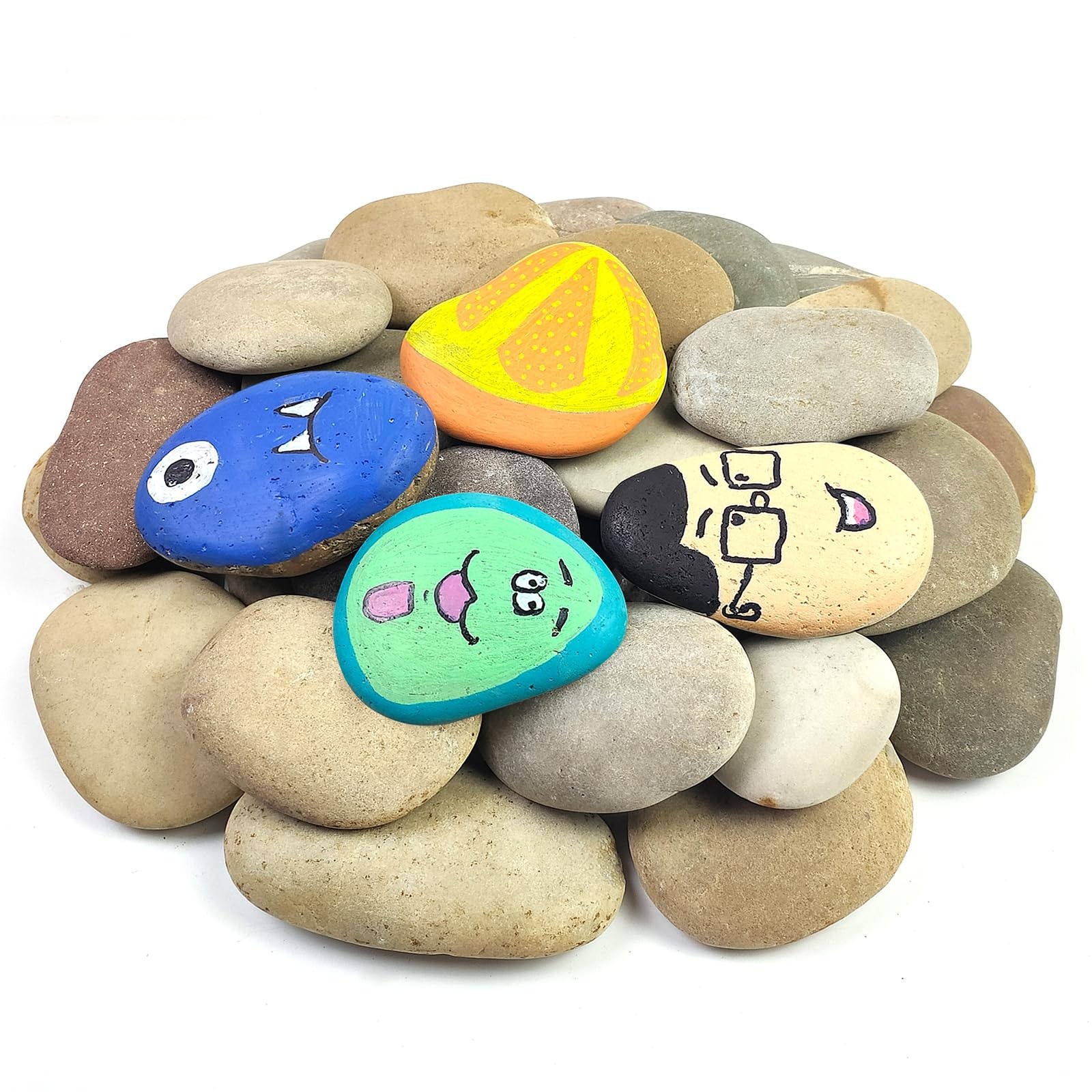 10 PCS 34 Inches Large Flat Smooth Natural River Rocks Painting Stones DIY