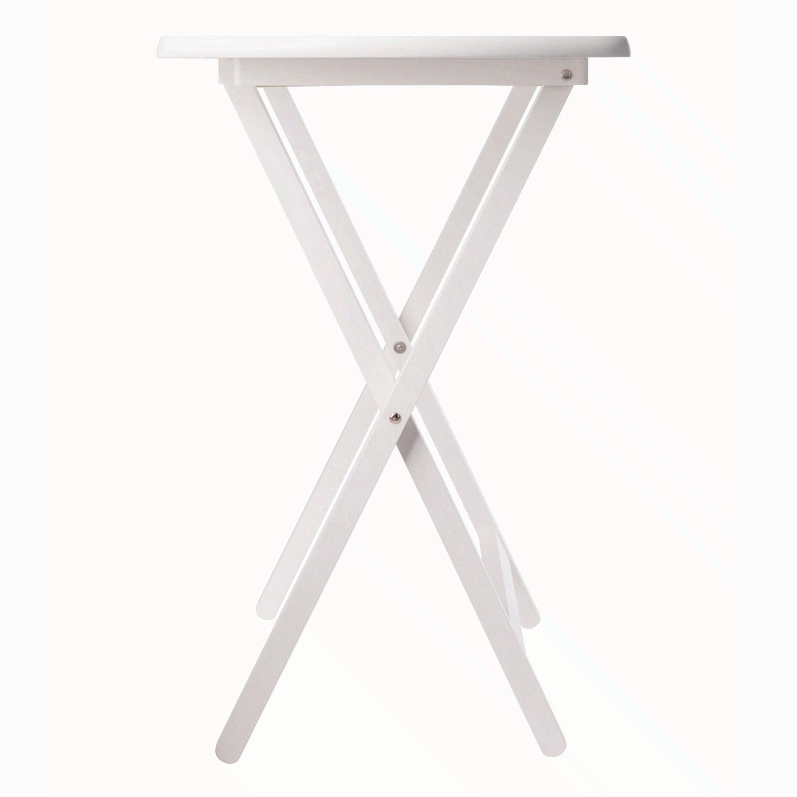 2-Pc Oversized Snack Tables, White Finish, Elegant, Dual Functionality