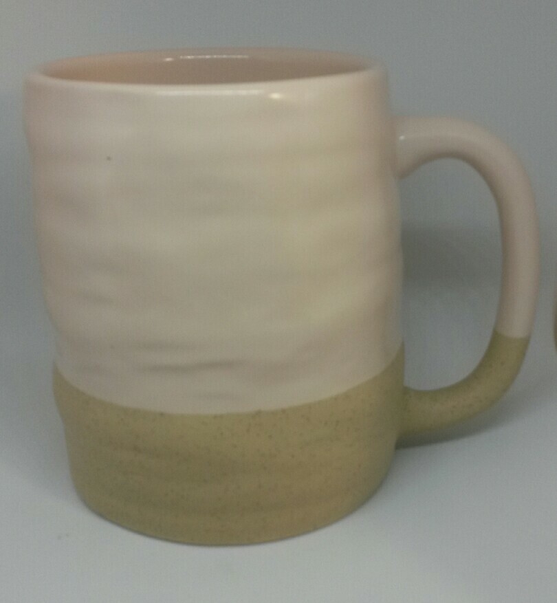 ☆ COFFEE CUP MUG PINK AND SANDY BROWN FREE SHIPPING