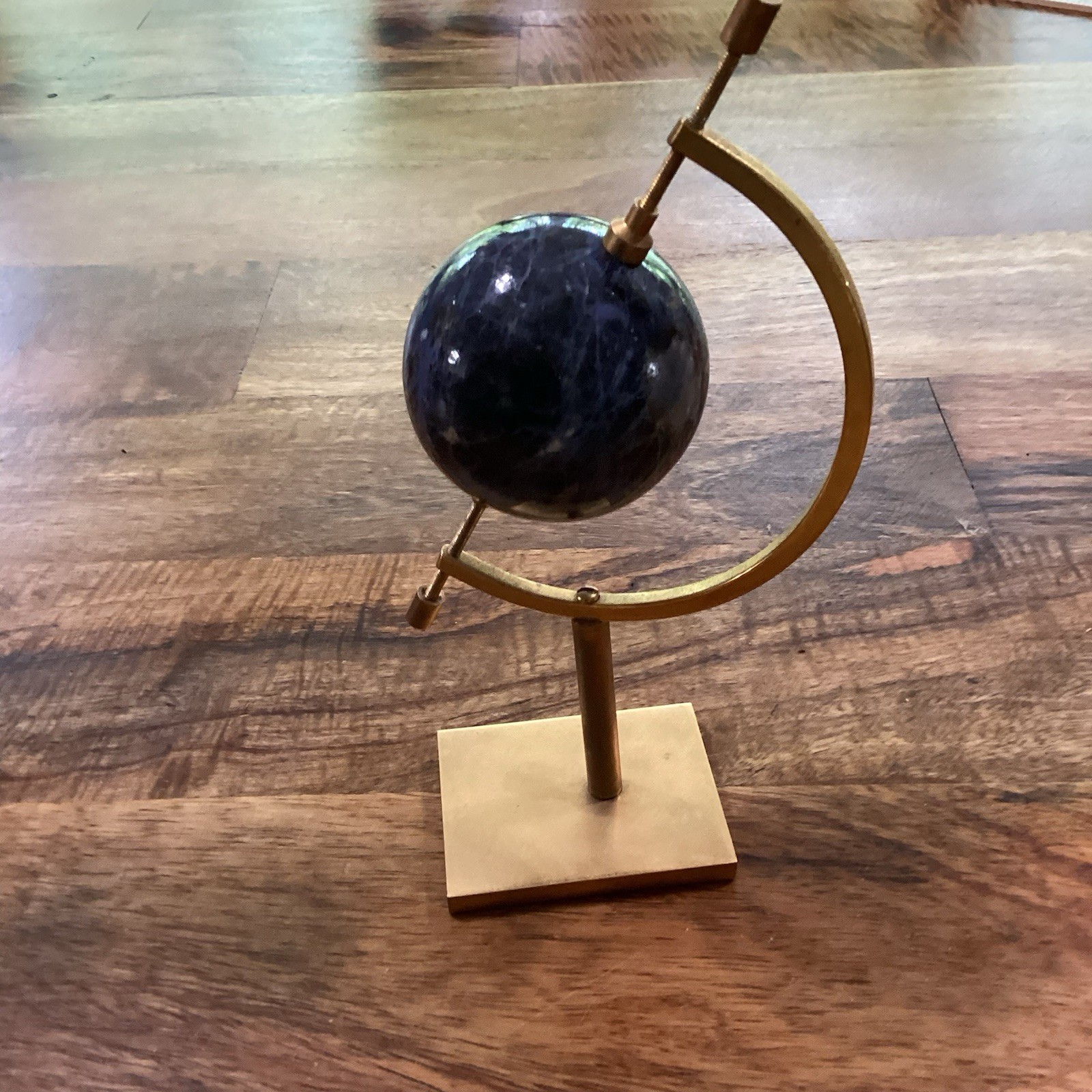 Globe Antique Brass/Marble Sphere Display 2 1/2 Inch Orb