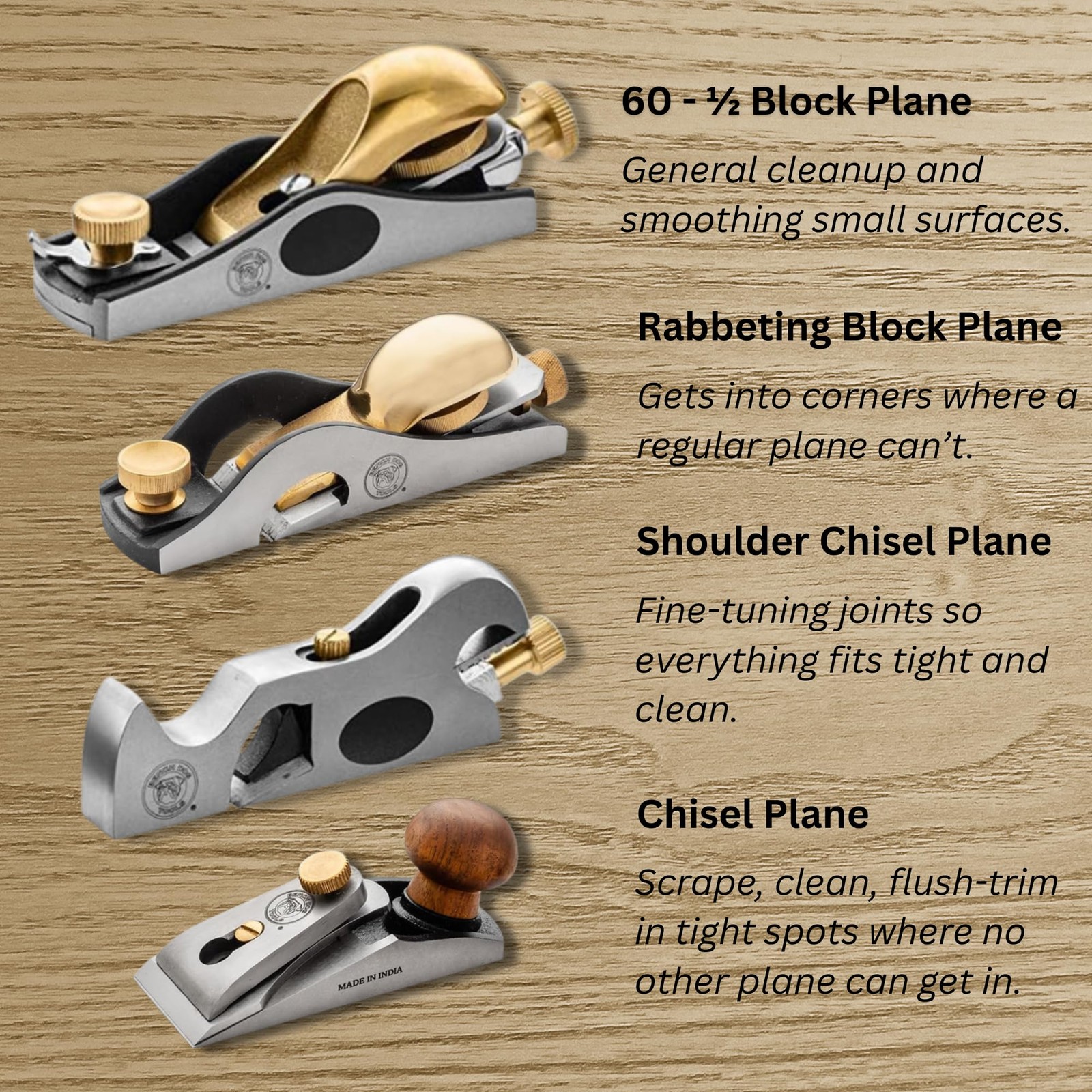 Bench Dog No. 92 Shoulder Plane, & Chisel Plane - 92 Silver