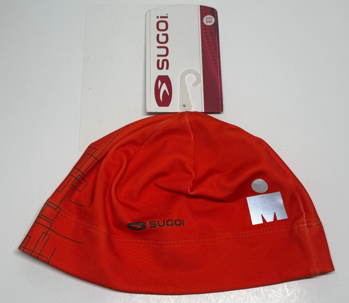 NWT Sugoi Tuke Ironman Triathlon Circuit Midzero Tuke Beanie Hat Orange Red
