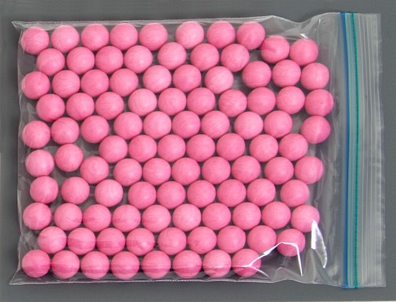 100 PINK .68 cal Reusable soft Rubber Training Balls NEW paintballs c reballs