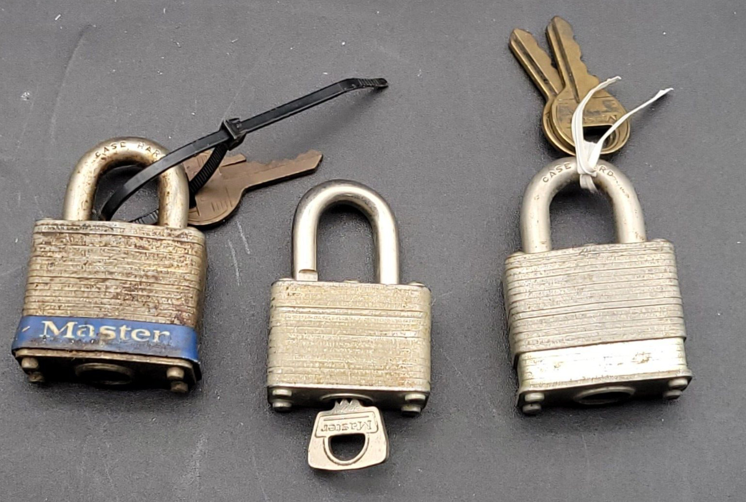 (QTY 3) Master Lock Padlock With Keys Two #3 & A #22
