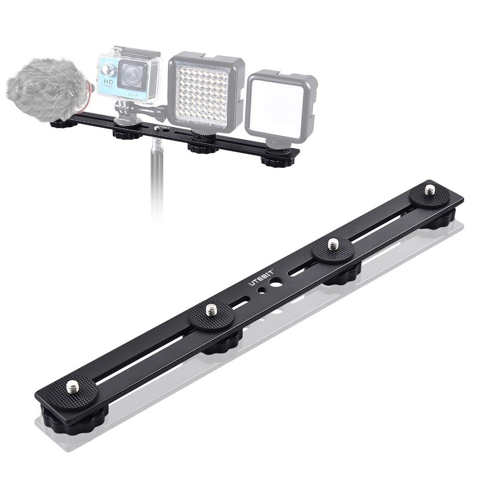 11 inch Flash Bracket, Long Dual Camera Mount Flash Bracket Extension Bar wit...