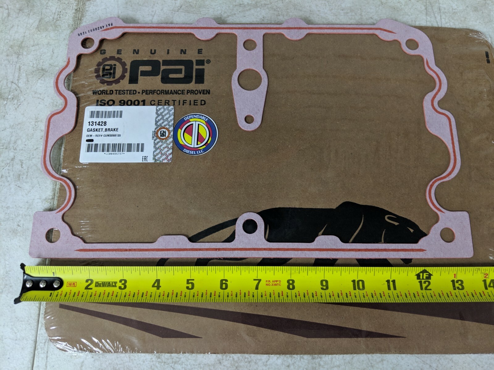 C Brake Gasket for Cummins N14. Qty. 1 PAI# 131428 Ref.# 3068135 3069151 4920093