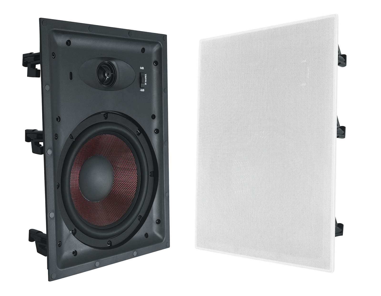 Pair Rockville WA858 8" In-Wall Home Speakers w Kevlar Woofer+Silk Dome Tweeter