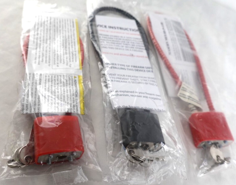 Lot of 3 *New Mascon MCL02-P-15R Gun Safety Cable Lock w/ 2 Keys & Instructions