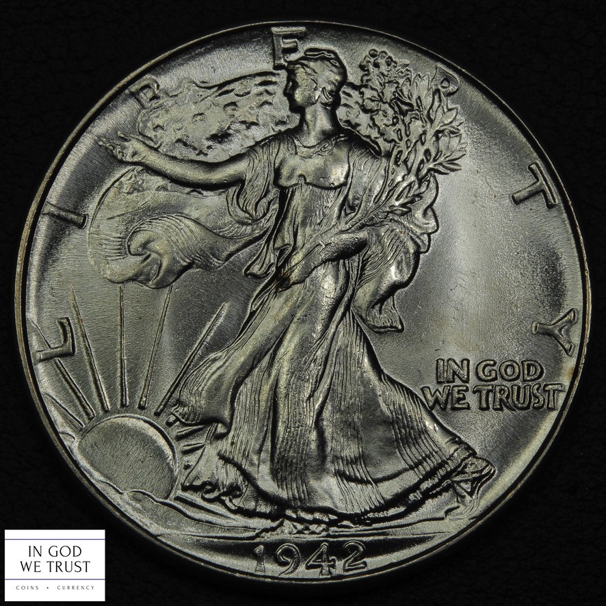 1942 Walking Liberty Silver Half Dollar 50C (MS CH BU+++)