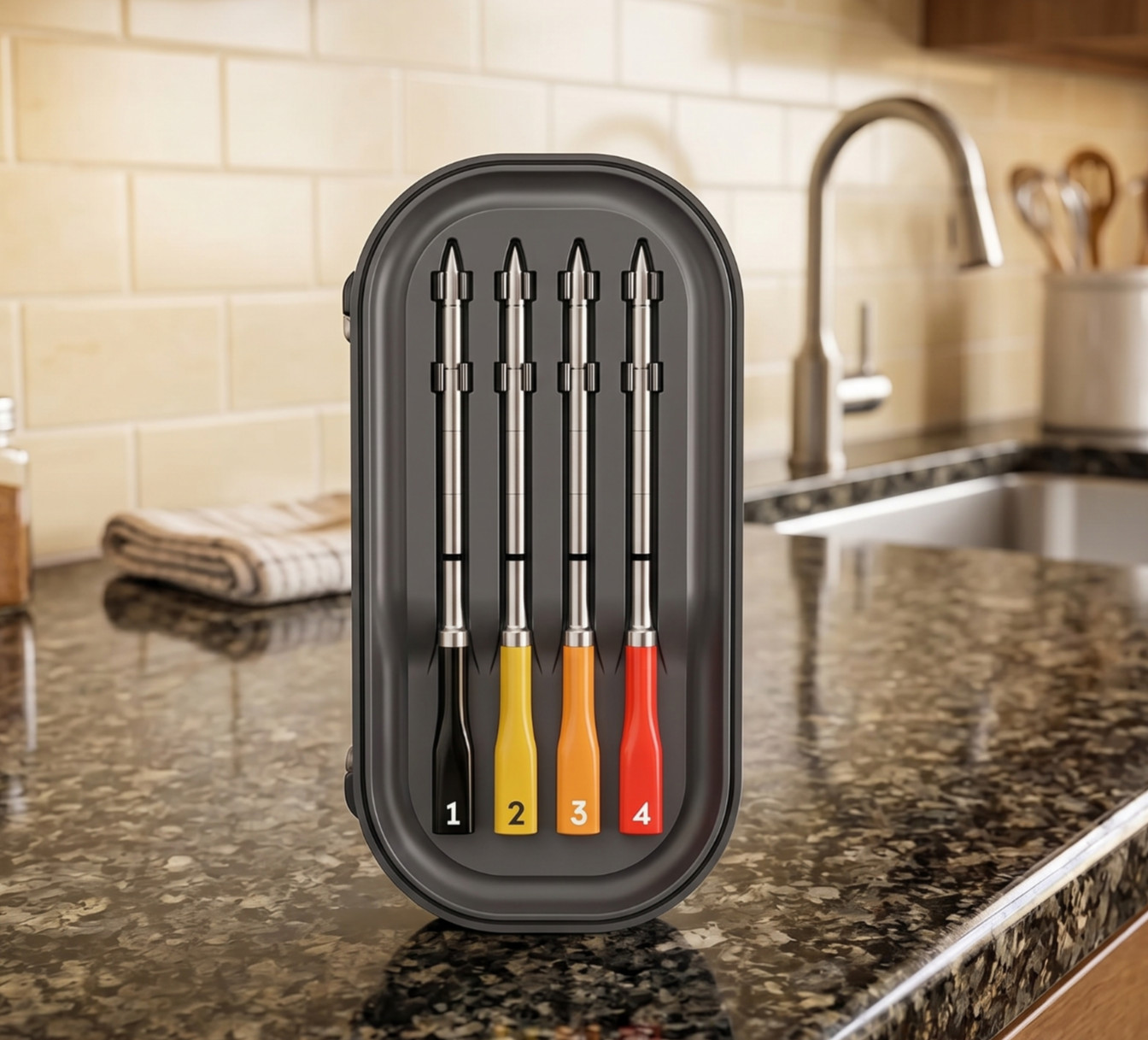 CHEF iQ Sense Smart Wireless Meat Thermometer 4 Ultra Thin Probes Hub Gen3