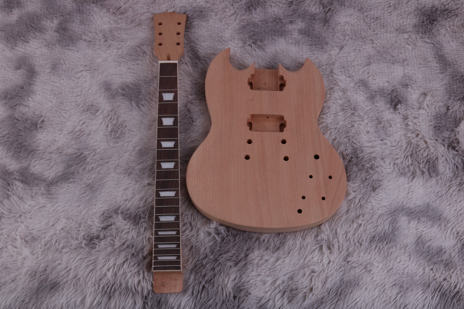 Unfinish 6 String DIY Electric Guitar Kit Semi Hollow Mahogany Body