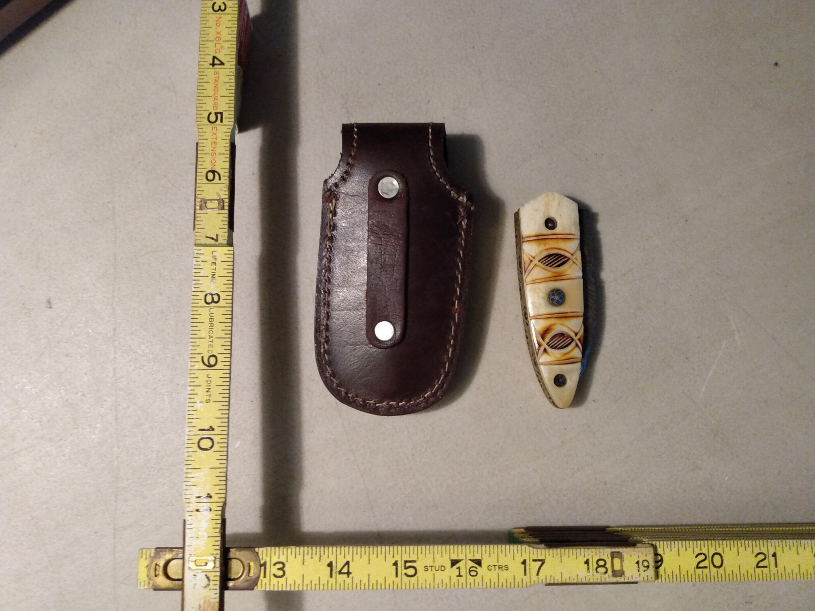 Custom Handmade Damascus Blade Folding Knife Engraved Bone Handle NonProfit EDU