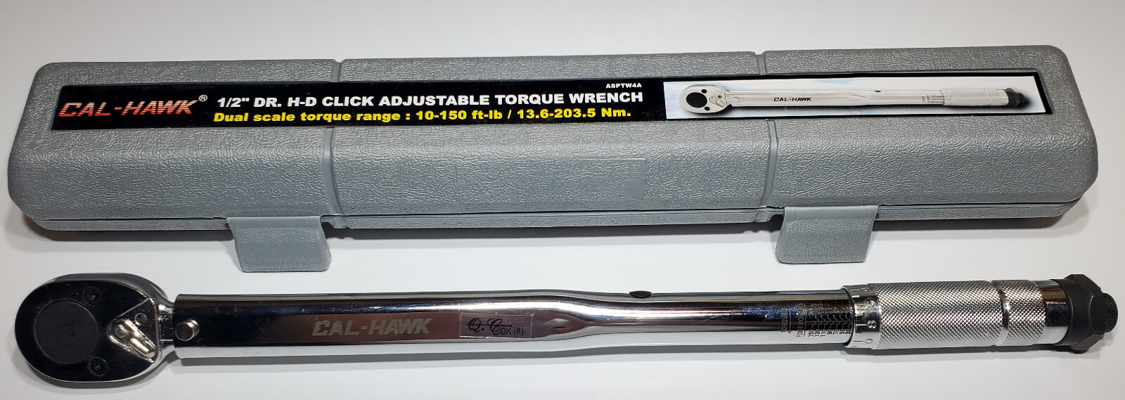 1/2 inch Drive Click Torque Wrench 10 to 150 Ft. lbs. & 13.6 to 203.5 NM CalHawk