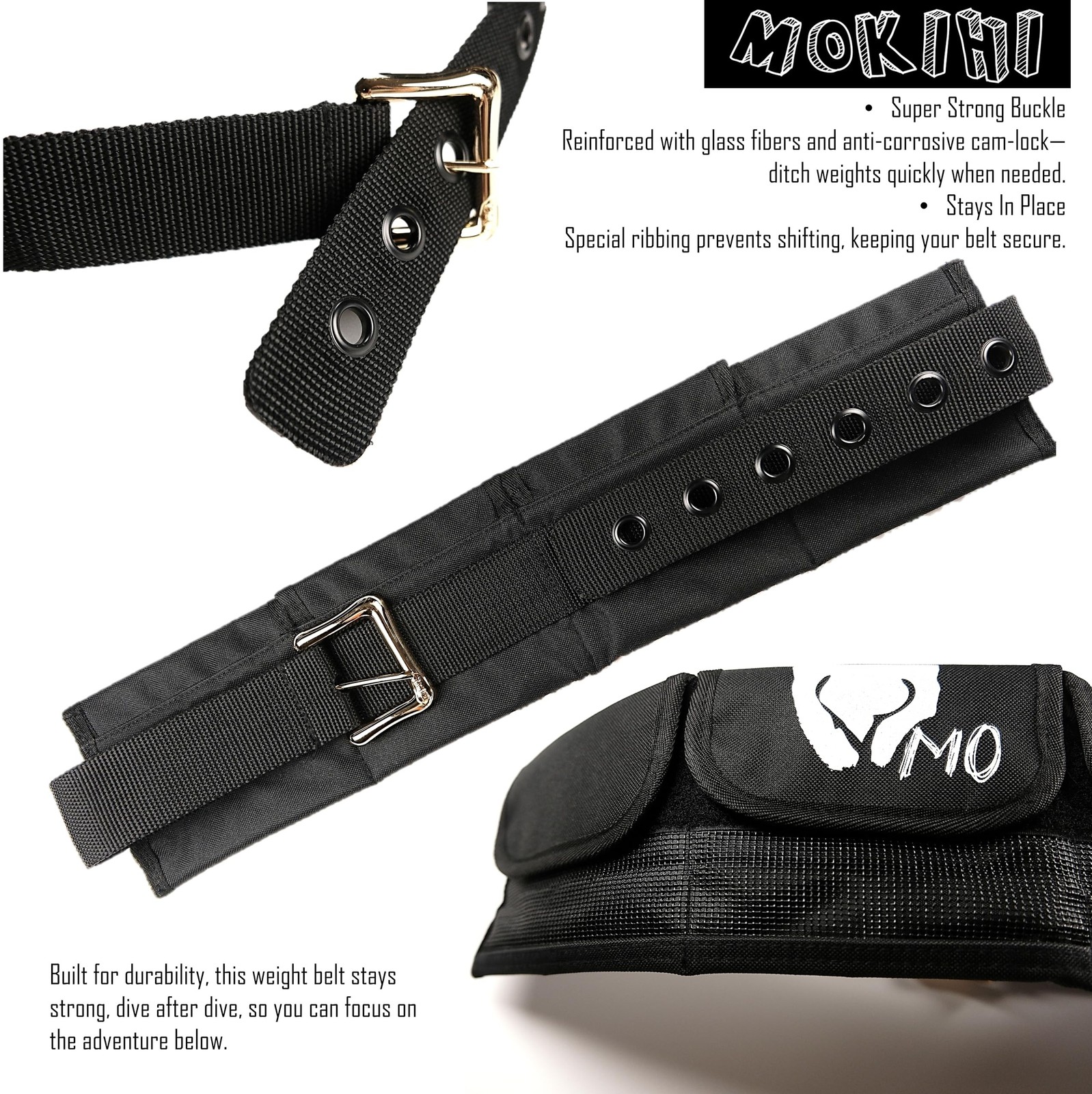 Pro Scuba Diving Weight Belt with 4 Pockets, Quick Release Buckle, Adjustable...