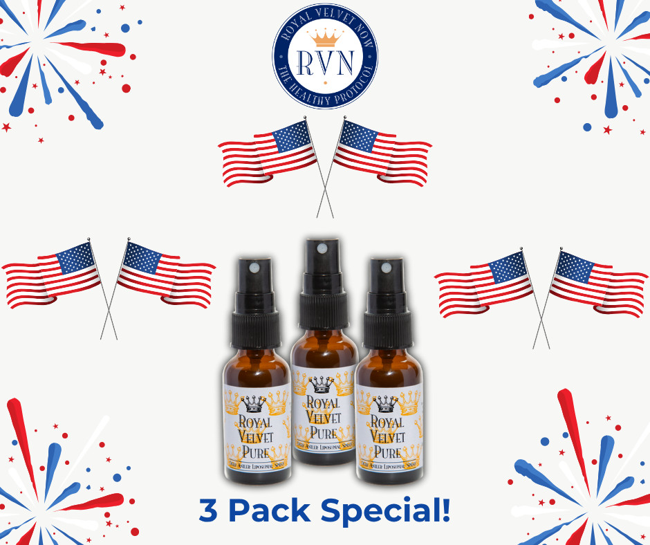 Royal Velvet Pure Deer Antler Velvet Oral Spray Daily Wellness Support - 3 Pack