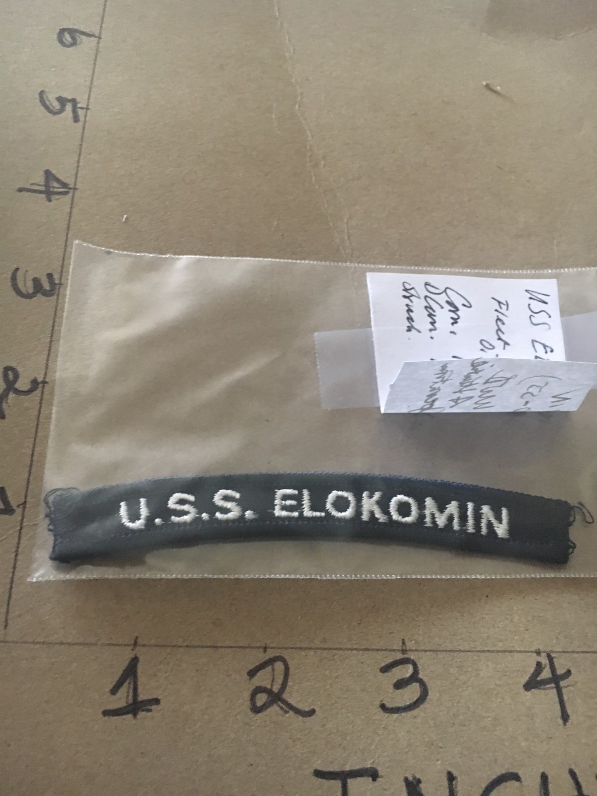 US NAVY SHOULDER STRIP TAB *** rocker *** Patch USS Elokomin
